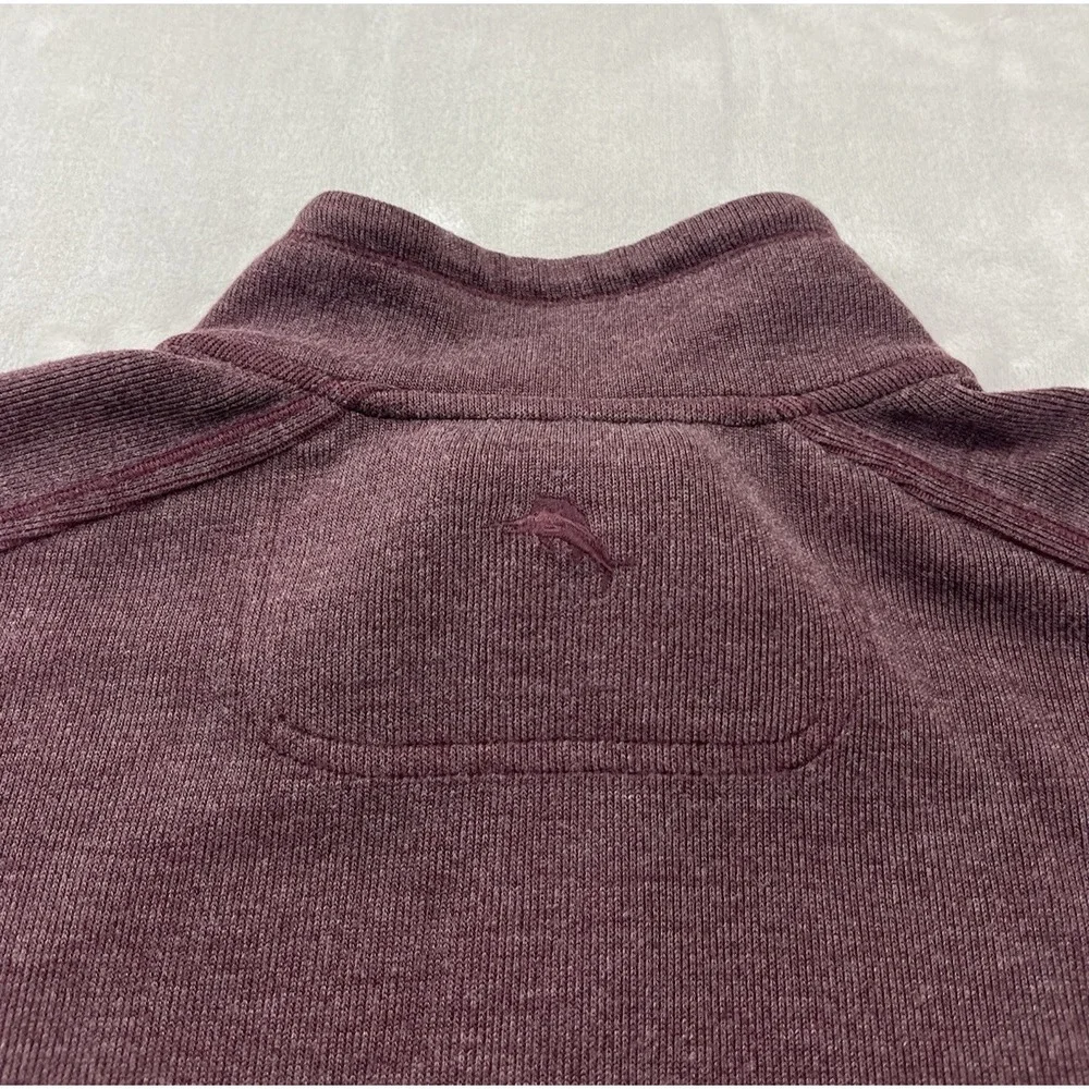 Tommy Bahama North Port Half Zip Sweater Men 2XL Burgundy Islandzone Golf Casual